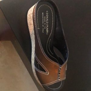 Donald J Pliner Bronze Wedge Sandals